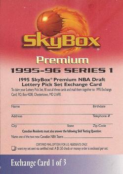 1995-96 SkyBox Premium - NBA Draft Lottery Pick Set Redemptions #1 Exchange Card 1 Front