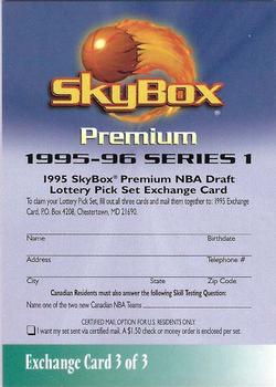 1995-96 SkyBox Premium - NBA Draft Lottery Pick Set Redemptions #3 Exchange Card 3 Front