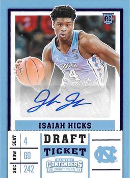 2017 Panini Contenders Draft Picks - College Draft Ticket Blue Foil #110 Isaiah Hicks Front