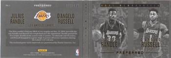 2016-17 Panini Preferred - Dual Memorabilia #1 D'Angelo Russell / Julius Randle Back