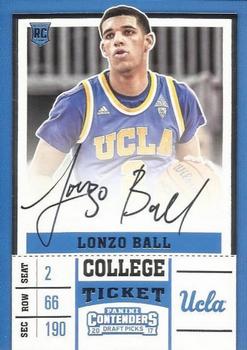 2017 Panini Contenders Draft Picks - RPS College Draft Ticket Blue Foil #51 Lonzo Ball Front