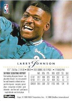 1993-94 SkyBox Premium - Series 1 Perforated Sheet 1 #NNO Larry Johnson Back