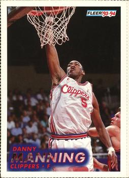1993-94 Fleer - Perforated Promo Sheet Singles #93 Danny Manning Front