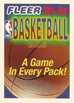 1993-94 Fleer - Perforated Promo Sheet Singles #NNO A Game in Every Pack! Back