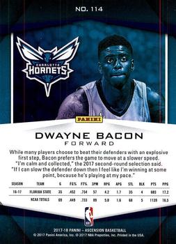 2017-18 Panini Ascension #114 Dwayne Bacon Back