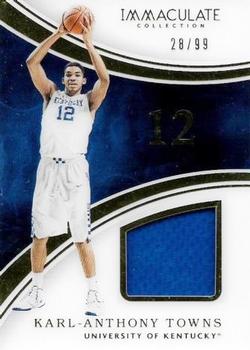 2016-17 Panini Immaculate Collection Collegiate - Numbers Memorabilia #15 Karl-Anthony Towns Front