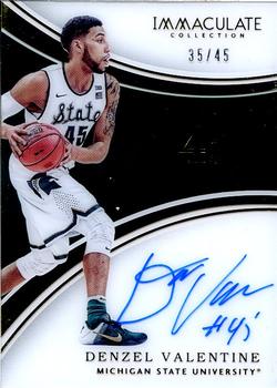 2016-17 Panini Immaculate Collection Collegiate - Numbers Autographs #53 Denzel Valentine Front
