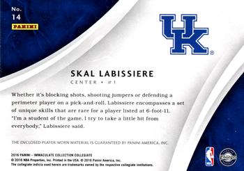 2016-17 Panini Immaculate Collection Collegiate - Jumbos #14 Skal Labissiere Back