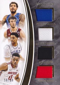 2016-17 Panini Immaculate Collection Collegiate - Quad Materials #9 Willie Cauley-Stein / Frank Kaminsky / Jahlil Okafor / D'Angelo Russell Front