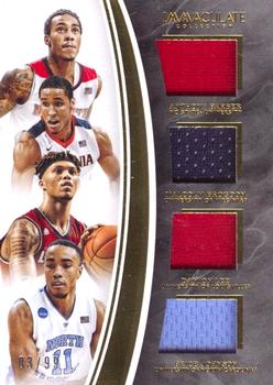 2016-17 Panini Immaculate Collection Collegiate - Quad Materials #13 Anthony Barber / Malcolm Brogdon / Damion Lee / Brice Johnson Front