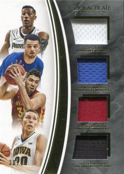 2016-17 Panini Immaculate Collection Collegiate - Quad Materials #20 Kris Dunn / Jamal Murray / Georges Niang / Jarrod Uthoff Front