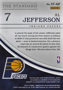 2016-17 Panini Immaculate Collection - The Standard #ST-AJF Al Jefferson Back