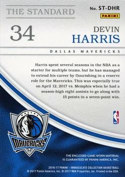 2016-17 Panini Immaculate Collection - The Standard #ST-DHR Devin Harris Back