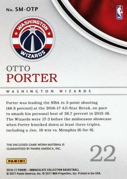 2016-17 Panini Immaculate Collection - Standout Materials Platinum #SM-OTP Otto Porter Back