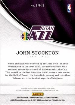 2016-17 Panini Immaculate Collection - Sneaker Swatch Signatures Gold #SN-JS John Stockton Back