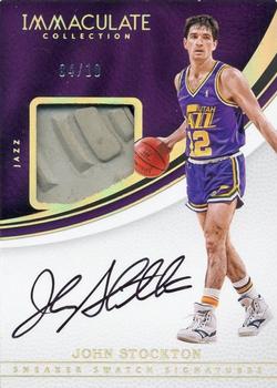 2016-17 Panini Immaculate Collection - Sneaker Swatch Signatures Gold #SN-JS John Stockton Front