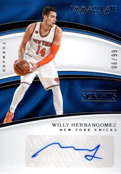 2016-17 Panini Immaculate Collection - Scripts #SC-WHE Willy Hernangomez Front