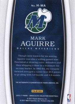 2016-17 Panini Immaculate Collection - Historical Significance #H-MA Mark Aguirre Back