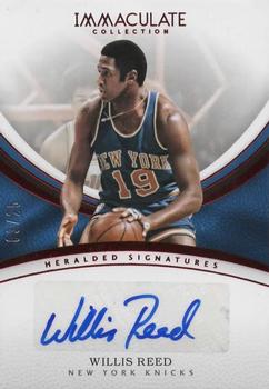 2016-17 Panini Immaculate Collection - Heralded Signatures Red #HS-WRE Willis Reed Front