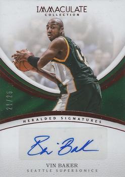 2016-17 Panini Immaculate Collection - Heralded Signatures Red #HS-VBA Vin Baker Front
