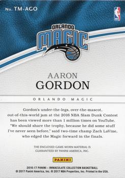 2016-17 Panini Immaculate Collection - Triple Materials #TM-AGO Aaron Gordon Back