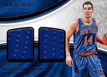 2016-17 Panini Immaculate Collection - Dual Materials #DM-WH Willy Hernangomez Front
