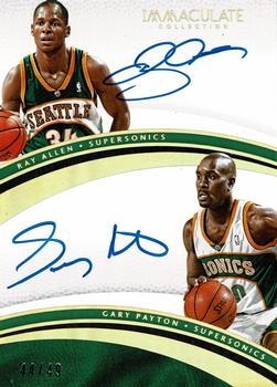 2016-17 Panini Immaculate Collection - Dual Autographs #38 Gary Payton / Ray Allen Front