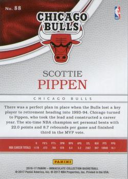 2016-17 Panini Immaculate Collection - Blue #88 Scottie Pippen Back