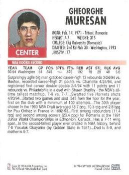 1994-95 Hoops - National Convention Perforated Sheet #NNO Gheorghe Muresan Back
