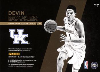 2016-17 Panini Black Gold Collegiate - Shadowbox Swatches SN10 #7 Devin Booker Back