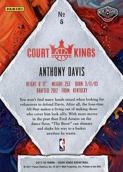 2017-18 Panini Court Kings #5 Anthony Davis Back