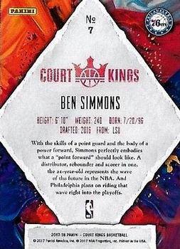 2017-18 Panini Court Kings #7 Ben Simmons Back