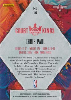 2017-18 Panini Court Kings #16 Chris Paul Back