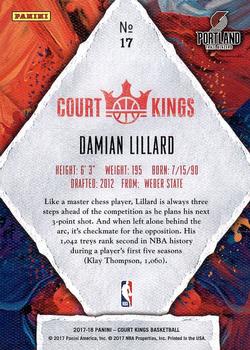 2017-18 Panini Court Kings #17 Damian Lillard Back