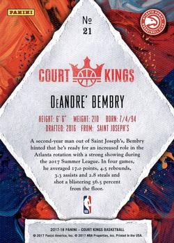 2017-18 Panini Court Kings #21 DeAndre' Bembry Back
