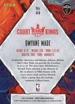 2017-18 Panini Court Kings #33 Dwyane Wade Back