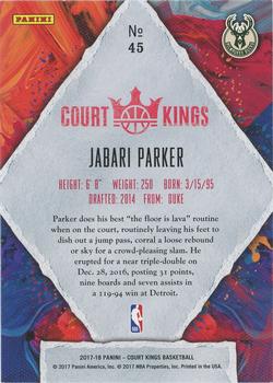 2017-18 Panini Court Kings #45 Jabari Parker Back