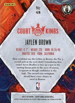 2017-18 Panini Court Kings #48 Jaylen Brown Back