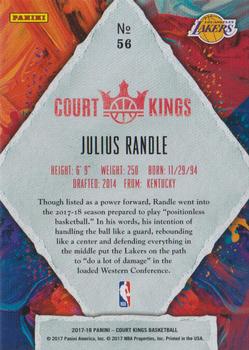 2017-18 Panini Court Kings #56 Julius Randle Back