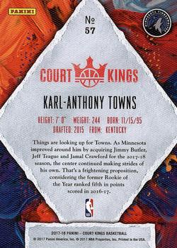 2017-18 Panini Court Kings #57 Karl-Anthony Towns Back