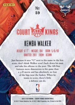 2017-18 Panini Court Kings #59 Kemba Walker Back