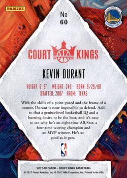 2017-18 Panini Court Kings #60 Kevin Durant Back