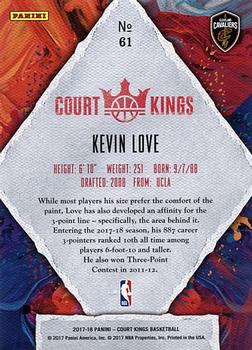 2017-18 Panini Court Kings #61 Kevin Love Back