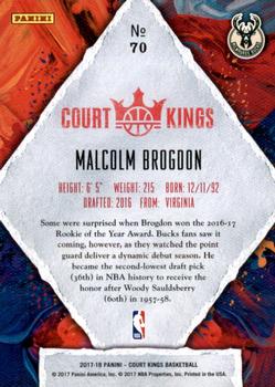 2017-18 Panini Court Kings #70 Malcolm Brogdon Back