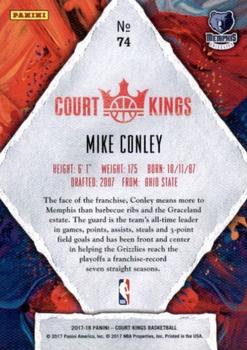 2017-18 Panini Court Kings #74 Mike Conley Back