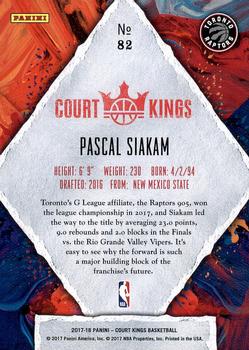 2017-18 Panini Court Kings #82 Pascal Siakam Back