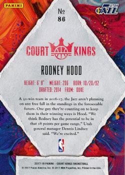 2017-18 Panini Court Kings #86 Rodney Hood Back