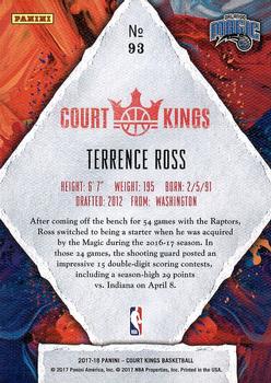 2017-18 Panini Court Kings #93 Terrence Ross Back