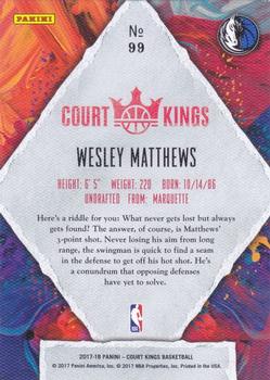 2017-18 Panini Court Kings #99 Wesley Matthews Back