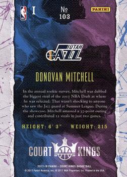2017-18 Panini Court Kings #103 Donovan Mitchell Back